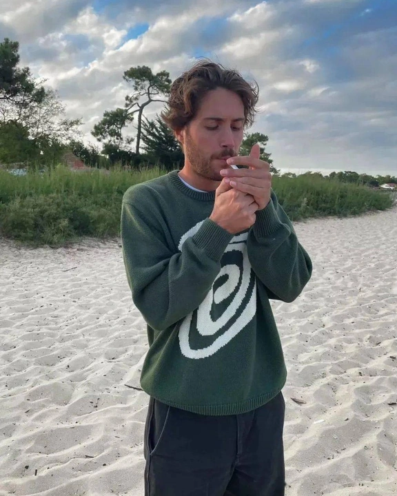 Stussy Curly S Sweater (GREEN) - 7749hk